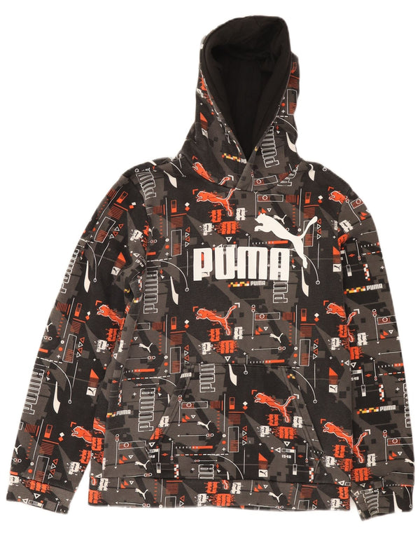 Puma Pull à capuche graphique garçon 13-14 ans Gris Géométrique Coton