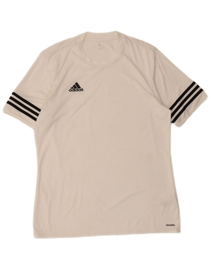 Adidas Mens Climalite T-Shirt Top Large White Polyester