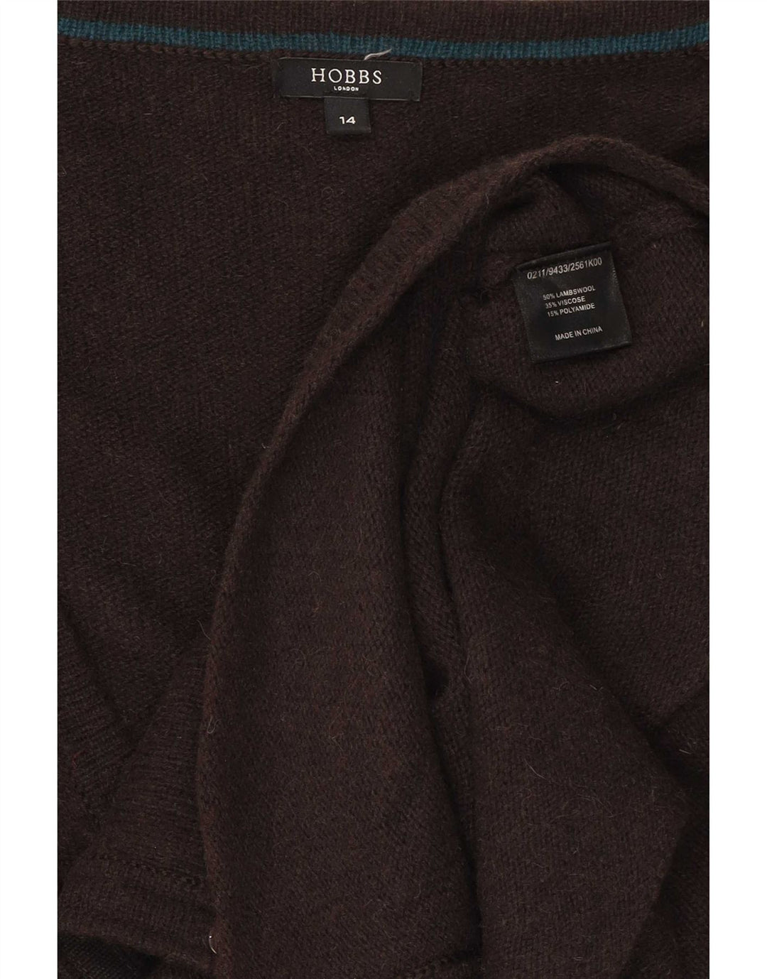 Hobbs Cardigan pour femme en laine d'agneau marron moyen UK 44