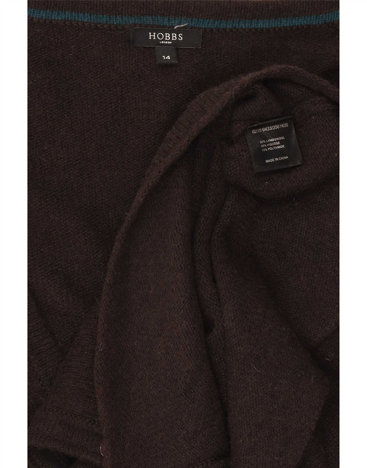 Hobbs Cardigan pour femme en laine d'agneau marron moyen UK 44