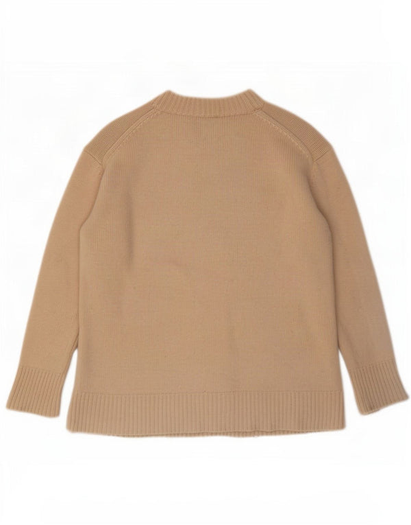 Zara Dame Turtle Neck Jumper Sweater UK 10 Small Beige Cashmere