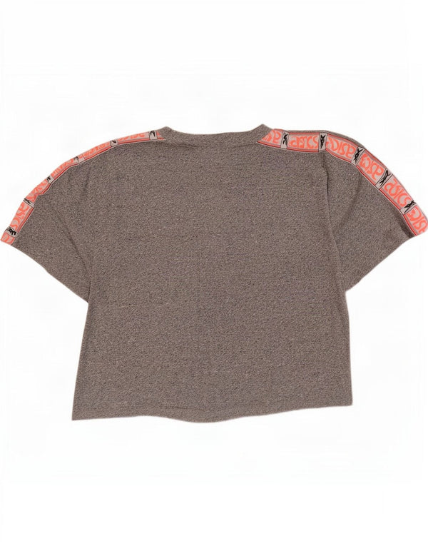 Asics Womens Graphic T-Shirt Top UK 18 XL Grey Flecked Cotton