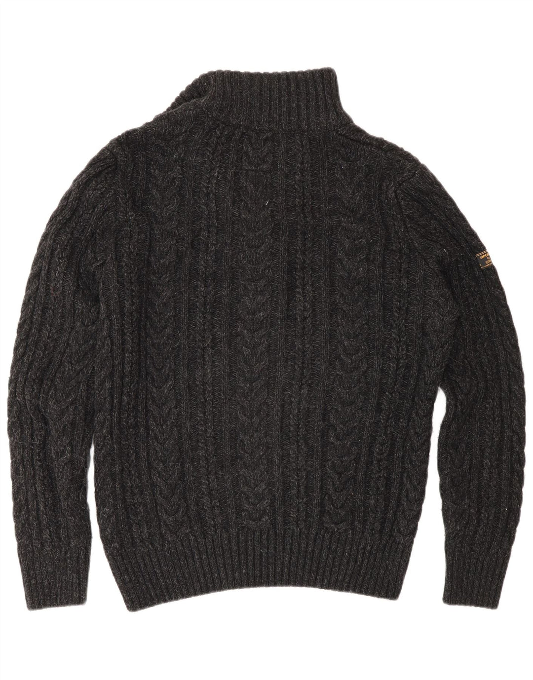Męski sweter z zamkiem Superdry, średnioszary, akrylowy