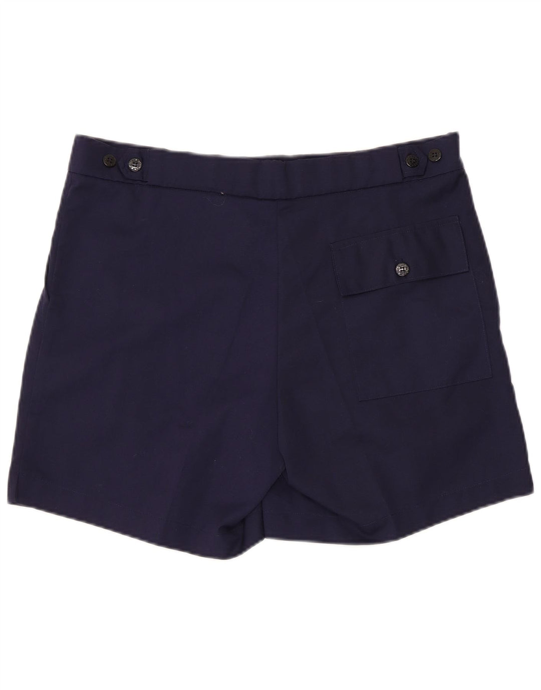 Vintage Mens Chino Shorts Large W36 Navy Blue Polyester