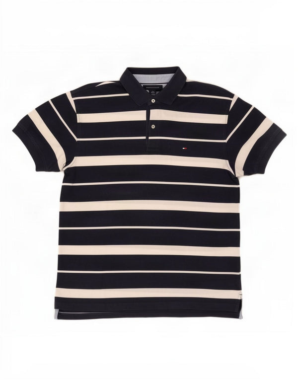 Tommy Hilfiger Polo Homme Large Bleu Marine Rayé