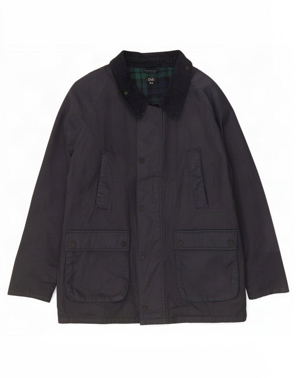 OVS Mens Waxed Cotton Jacket UK 42 XL Black