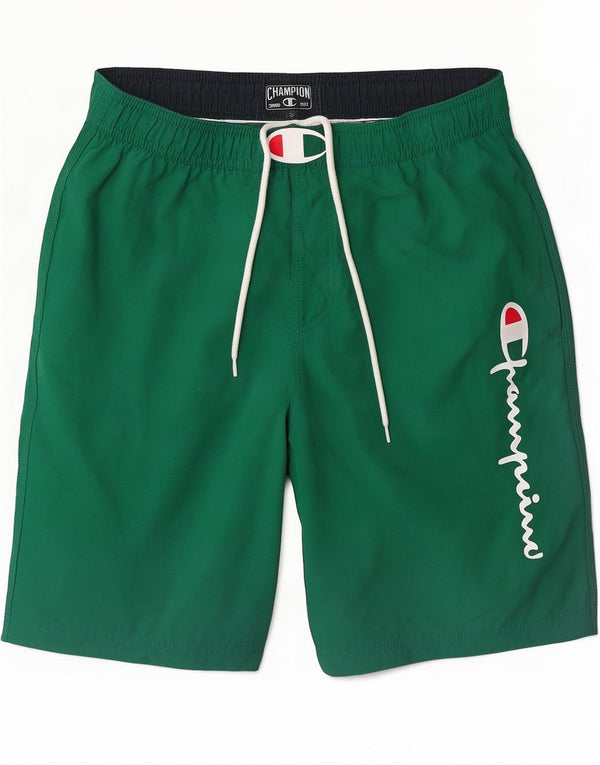 Pantaloncini da bagno grafici da uomo Champion Small verde in poliammide