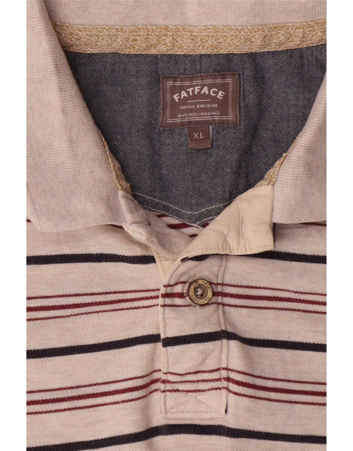 Fat Face Mens Polo Shirt XL Grey Striped Cotton