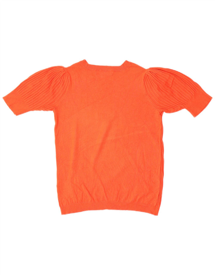 Marks & Spencer Womens Boat Neck Jumper Sweater UK 10 Small Orange