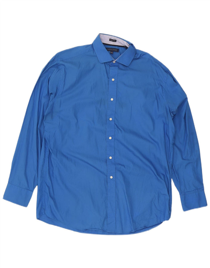Tommy Hilfiger Mens Regular Fit Shirt Size 16 1/2 Large Blue