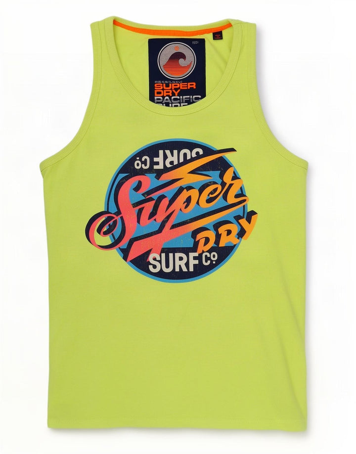 Męski top z kamizelką Superdry Graphic, duży, zielony, bawełniany