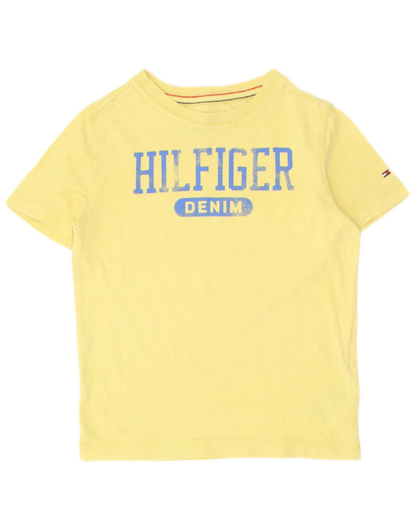 Tommy Hilfiger T-shirt graphique pour garçon 3-4 ans Jaune Coton