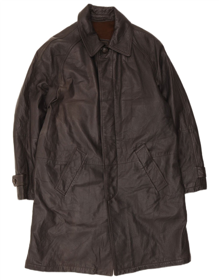 FLORENTIA Cappotto in pelle da uomo UK 38 Marrone medio