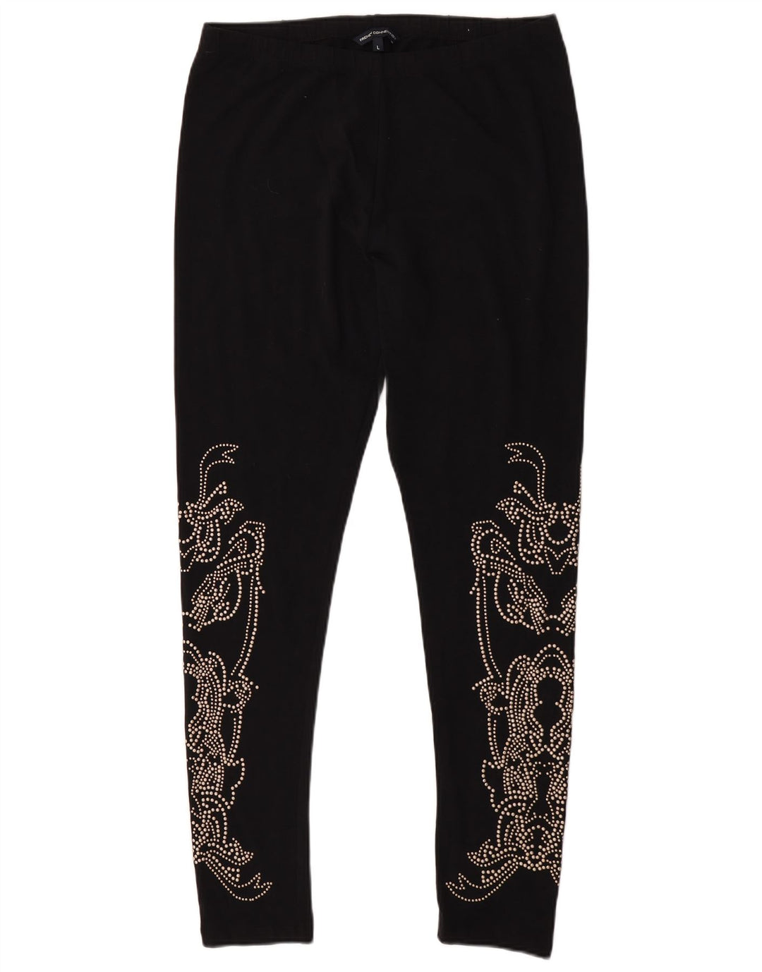 French Connection Womens Leggings UK 14 Large  Black Floral