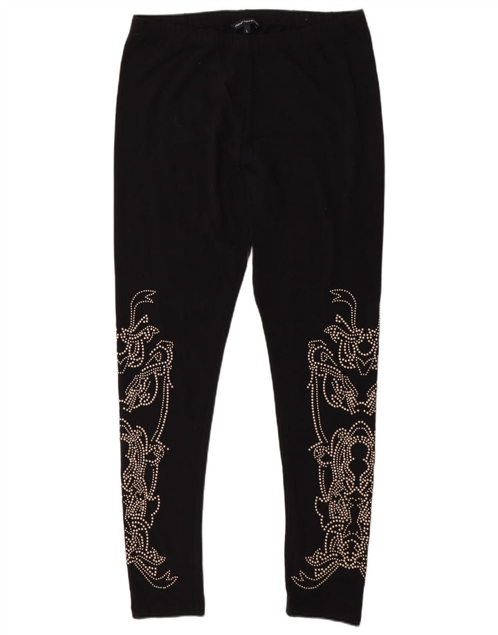 French Connection Womens Leggings UK 14 Large  Black Floral