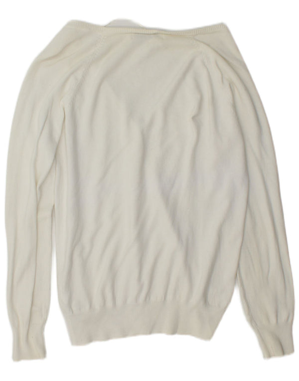 Zara Damen-Cardigan-Pullover UK 18 XL Weiße Baumwolle