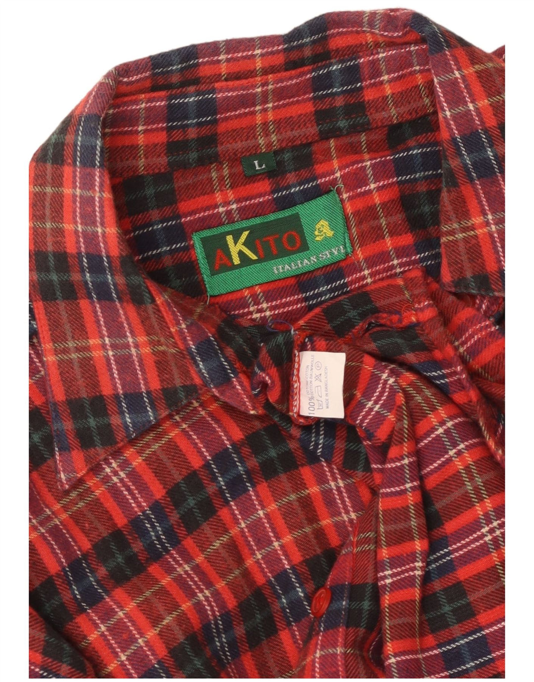 Akito Womens Flannel Shirt UK 16 Large Red Check Cotton