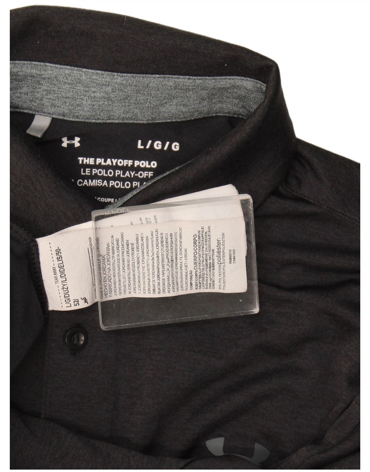 Polo da uomo Under Armour grande nera in poliestere