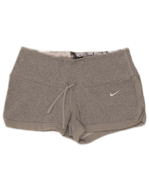 Nike Damen Dri Fit Sport Shorts UK 10 Small Grau Baumwolle