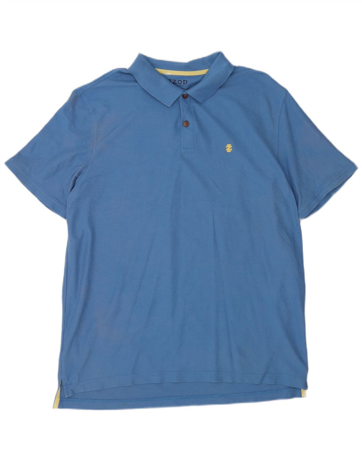 Izod Mens Polo Shirt XL Blue Cotton