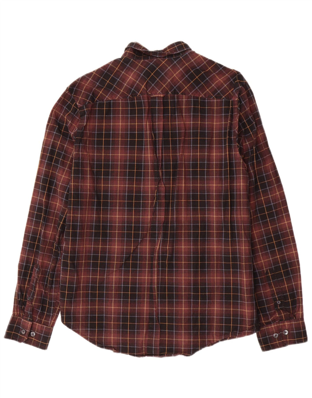 BEN SHERMAN Mens Flannel Shirt Medium Brown Check Cotton