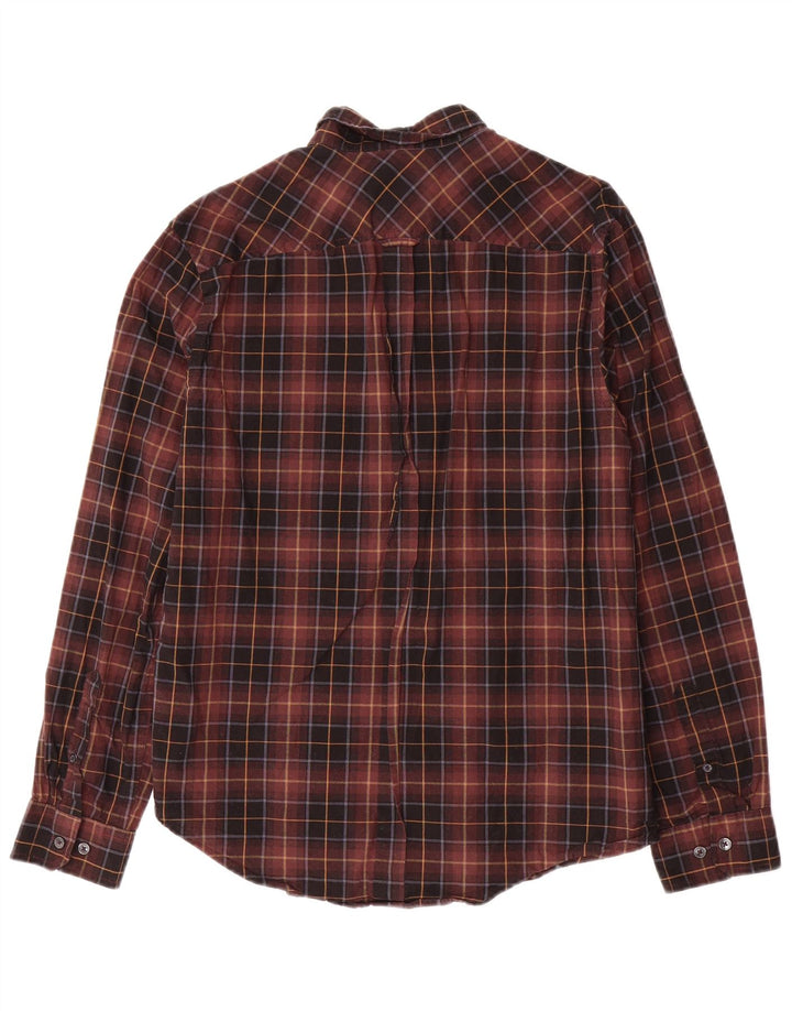 BEN SHERMAN Mens Flannel Shirt Medium Brown Check Cotton