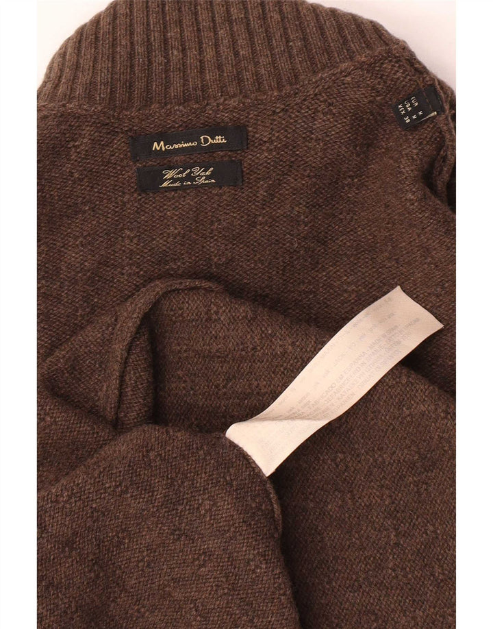 Massimo Dutti Dame Rullehals Sweater UK 12 Medium Brun Uld