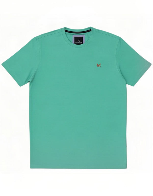 Crew Clothing T-Shirt Homme Haut Large Turquoise Coton
