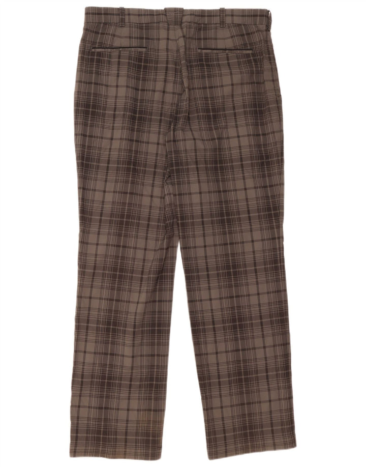 NIKE Mens Dri Fit Straight Chino Trousers W36 L32 Grey Check Polyester