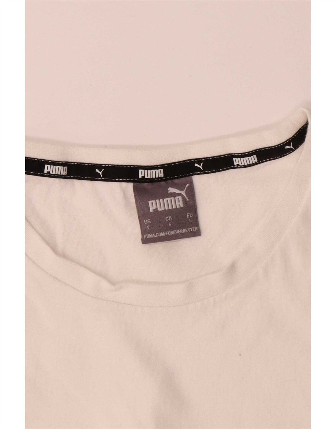 Puma Mens T-Shirt Top Large White Cotton