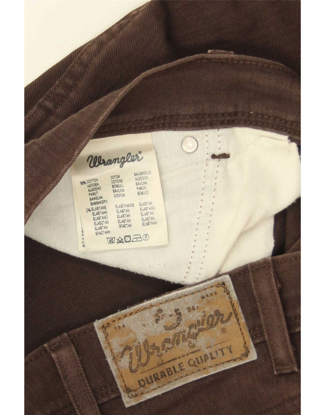 Wrangler Mens Regular Fit Straight Jeans W40 L30 Brown Cotton
