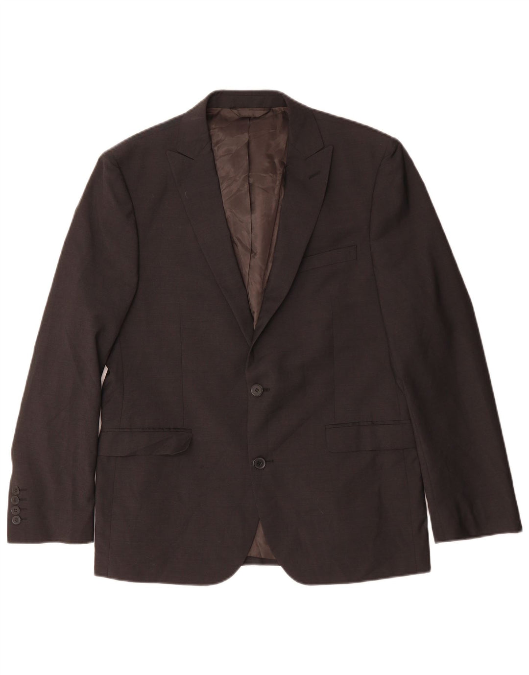 Dkny Herren Slim Fit 2-Knopf-Blazerjacke UK 40 Große braune Wolle