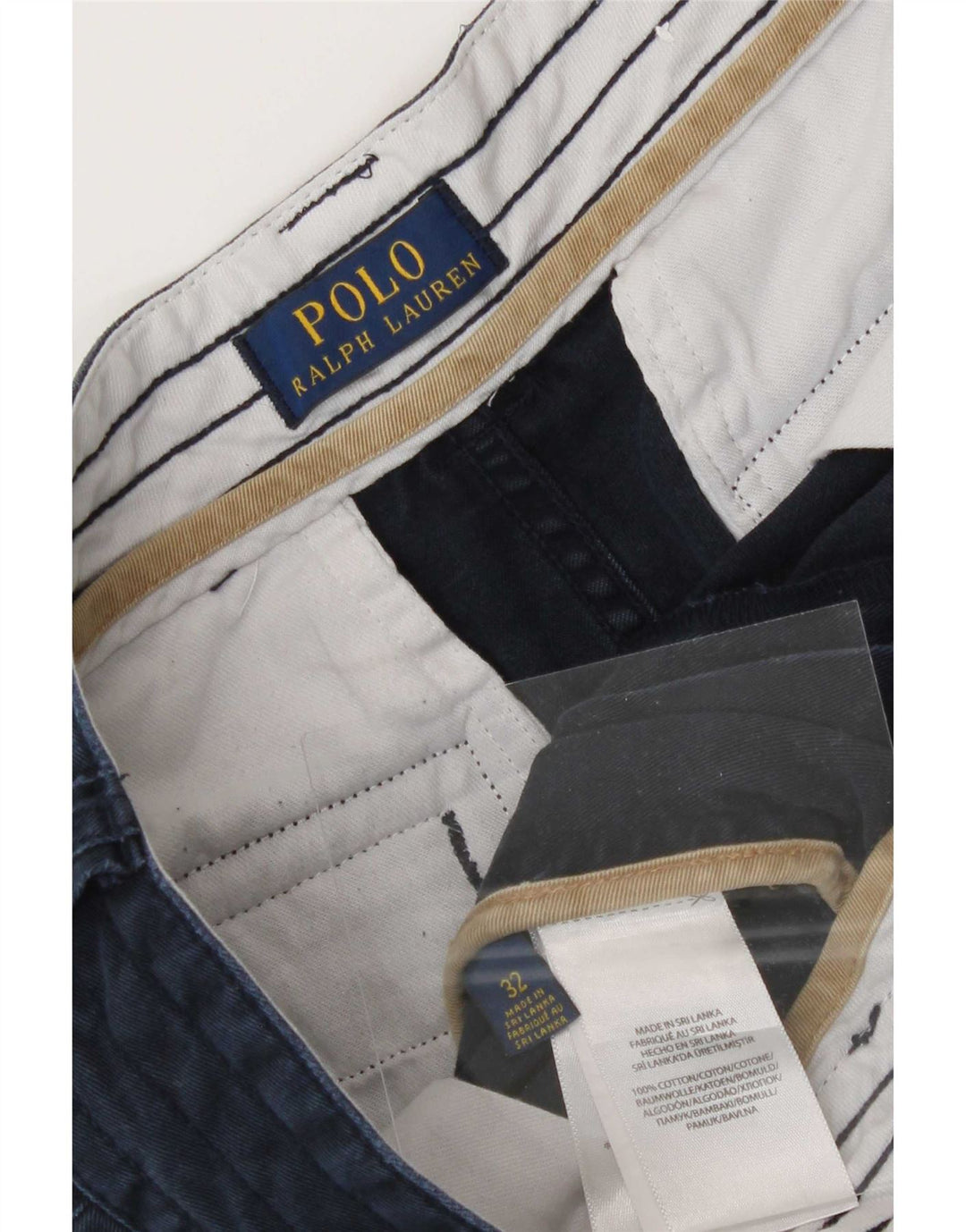 Ralph Lauren Mens Cargo Shorts W32 Medium Navy Blue Cotton