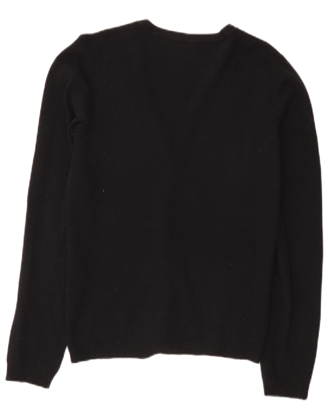 Benetton Dame Cardigan Sweater UK 10 Small Black Wool