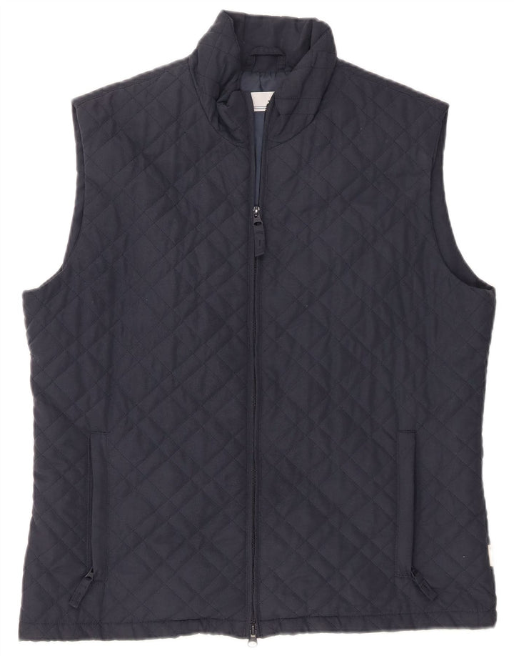 Sergio Tacchini Womens Quilted Gilet UK 16 Large Navy Blue Polyester