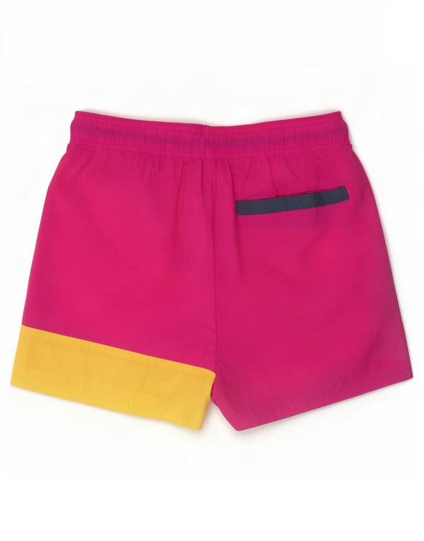 Pantaloncini da bagno da donna Nike UK 10 Small nylon color block rosa