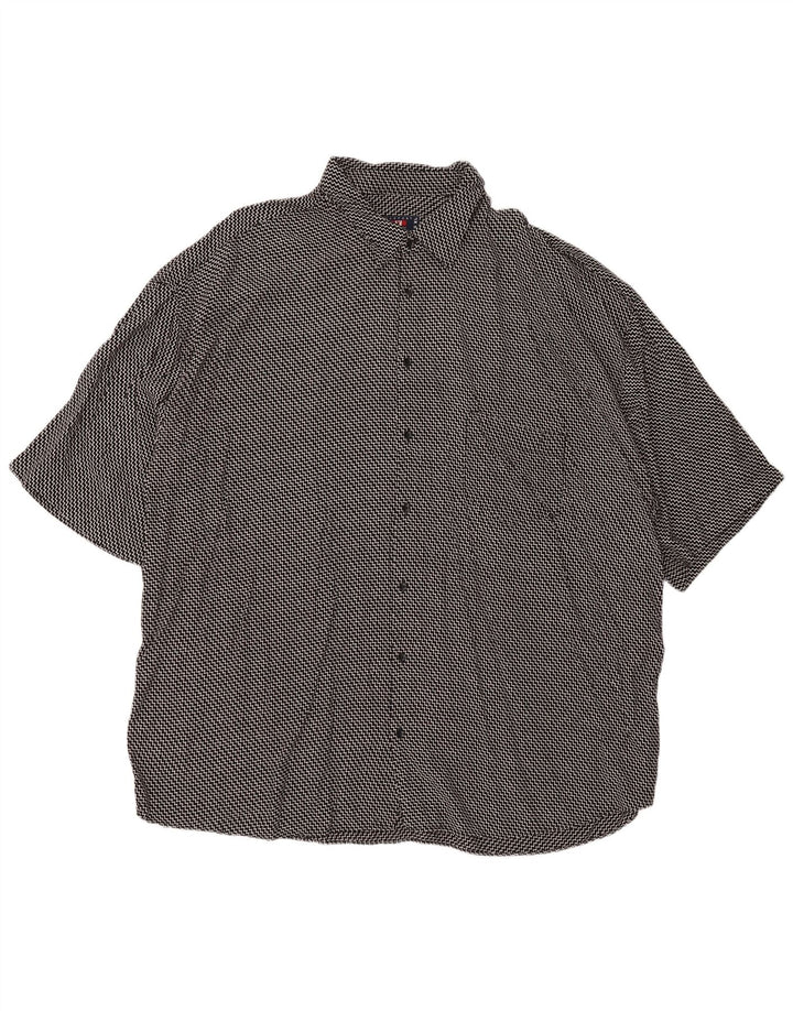 MAXFORT Kortærmet Herreskjorte 5XL Sort Chevron