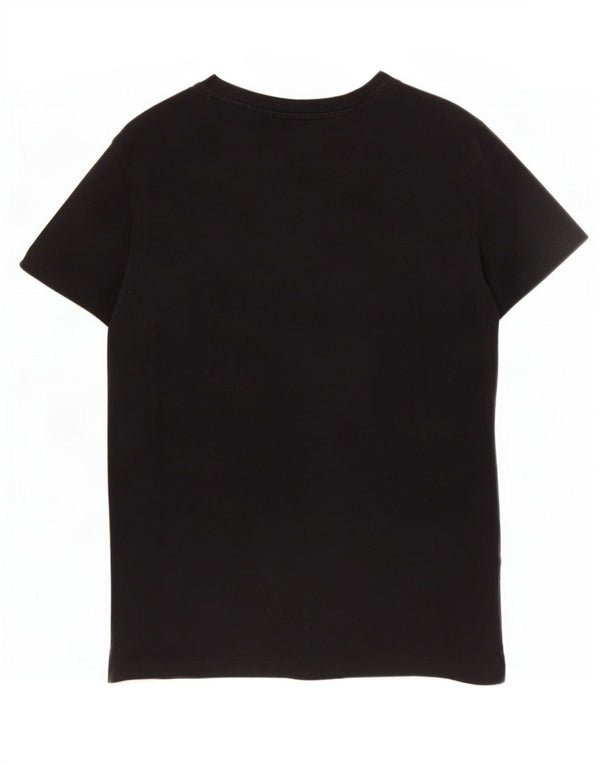 Calvin Klein Jeans Dame Grafisk T-Shirt Top UK 10 Lille Sort