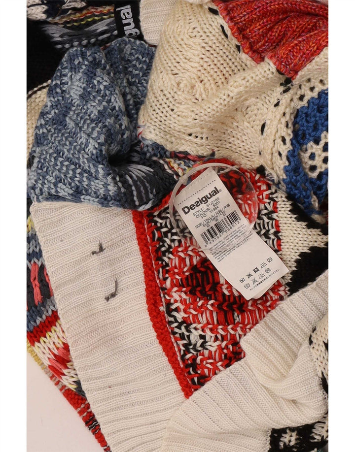 Desigual Cardigan Femme Pull EU 38 Medium Multicolore Patchwork