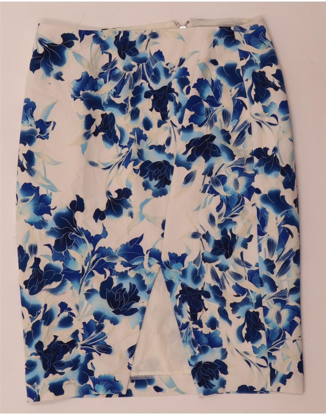 Oasis Womens Pencil Skirt UK 12 Medium W32  White Floral Polyester