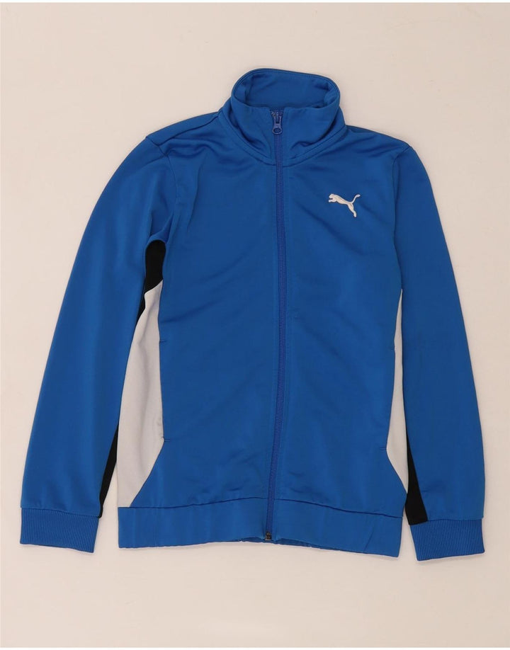 Спортивный костюм Puma для мальчиков, верхняя куртка 9–10 лет, синий полиэстер с цветными блоками