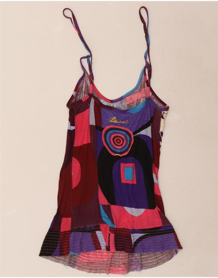 Damski top graficzny na ramiączkach Desigual UK 12, średni, wielobarwny motyl
