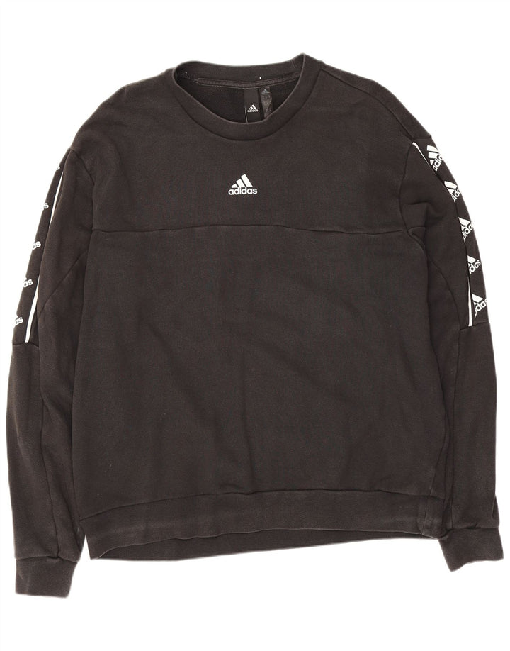 Adidas Mens Graphic Sweatshirt Jumper Medium Black Cotton