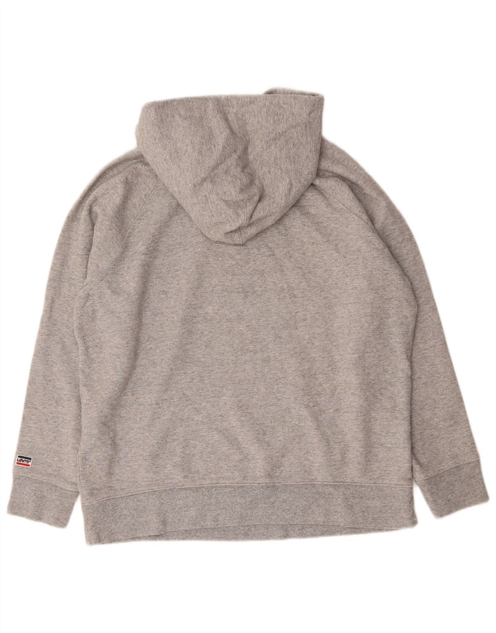 Levi's Mens Graphic Hoodie Jumper Large Grey Cotton