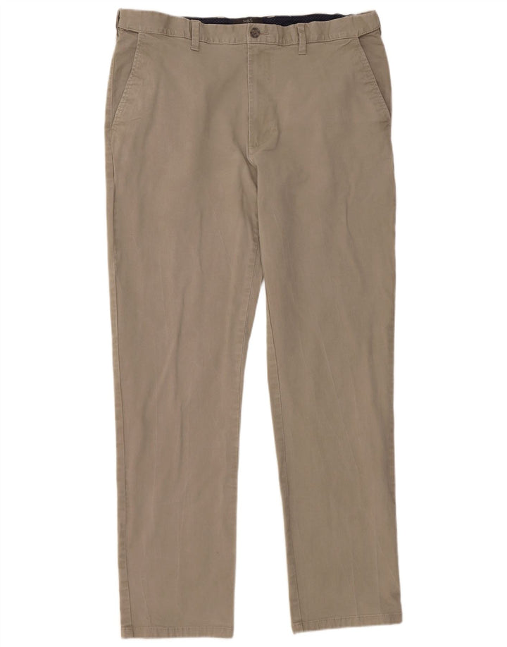 Marks & Spencer Mens Regular Chino Trousers W38 L33 Grey Cotton