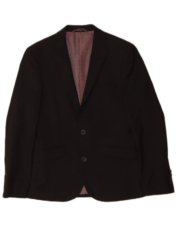 Marks & Spencer Mens 2 Button Skinny Fit Blazer Jacket UK 34 XS Black