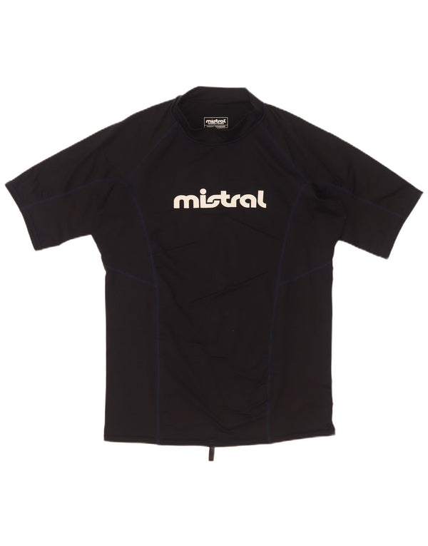Mistral Boys Graphic T-Shirt Top 13-14 Years 2XL Navy Blue Polyester