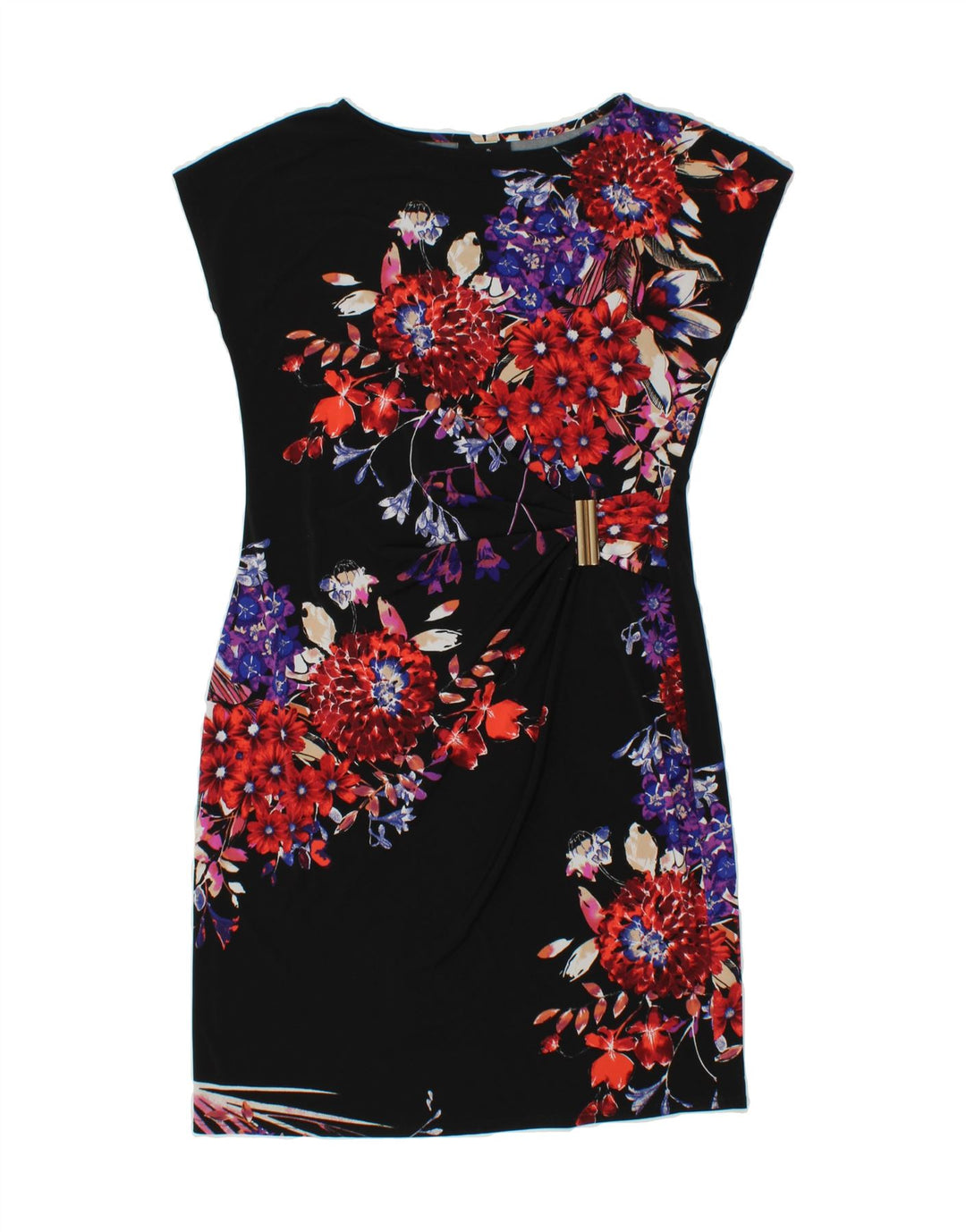 WALLIS Womens Sheath Dress UK 12 Medium  Black Floral Polyester Vintage Wallis and Second-Hand Wallis from Messina Hembry 