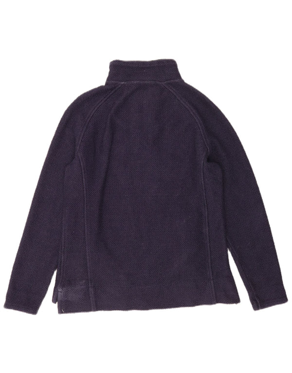 Felpa da donna con collo con zip Weird Fish, maglione, UK 12, cotone blu navy medio