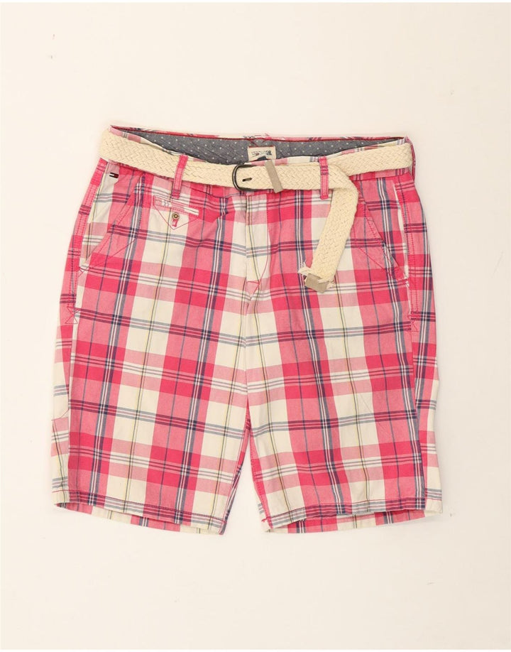 Tommy Hilfiger Womens Chino Shorts W29 Medium Pink Plaid Cotton